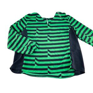 Worthington Womens Green & Black Striped Blouse Size 2X Career